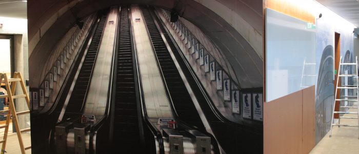 Google Move 4 Wandbild Subway, Rolltreppe, Zoogle, Google Home Zurich