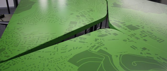 Möbeldekoration, Folierung, Tischfolierung, Wallwrap, Wall wrap, Digitalruck auf Tischen